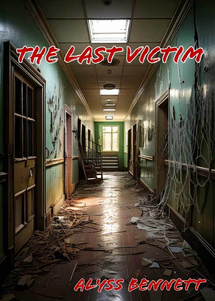 book cover, hallway where everything including walls are ripped apart and is in a mess.