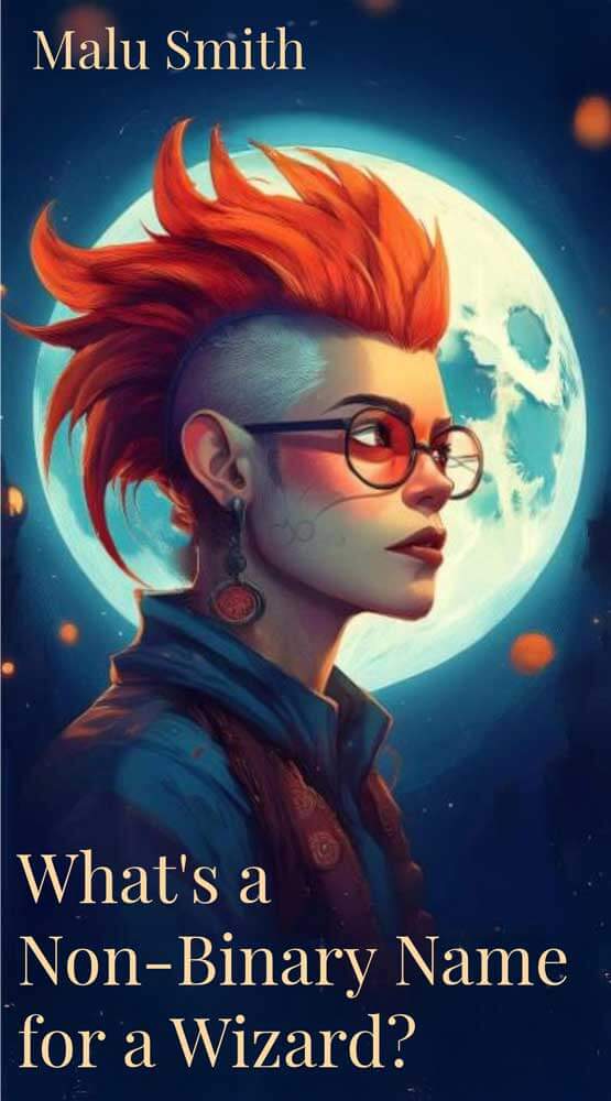 Person with red mohawk looking sideways, moon behind them